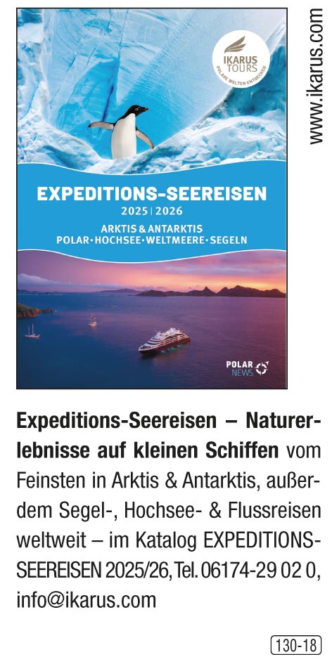 Ikarus Tours – Expeditions-Seereisen – Naturerlebnisse auf kleinen Schiffen