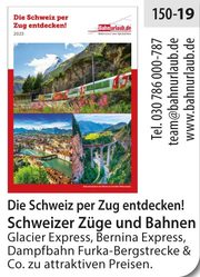 Bahnurlaub – Die Schweiz per Zug entdecken